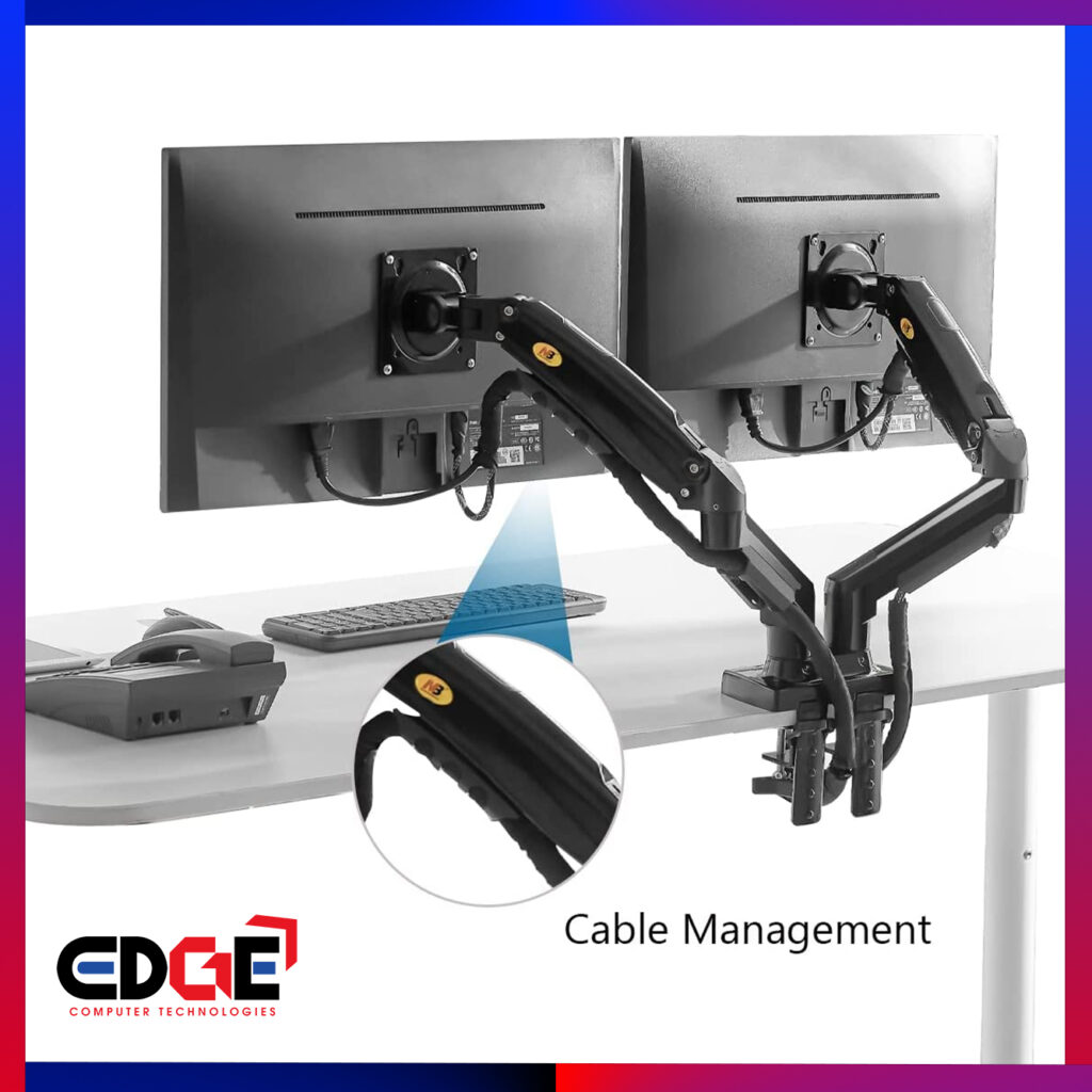 17″-27″, NORTHBAYOU F160 Dual Gas-Strut Flex Desktop Monitor Mount ...