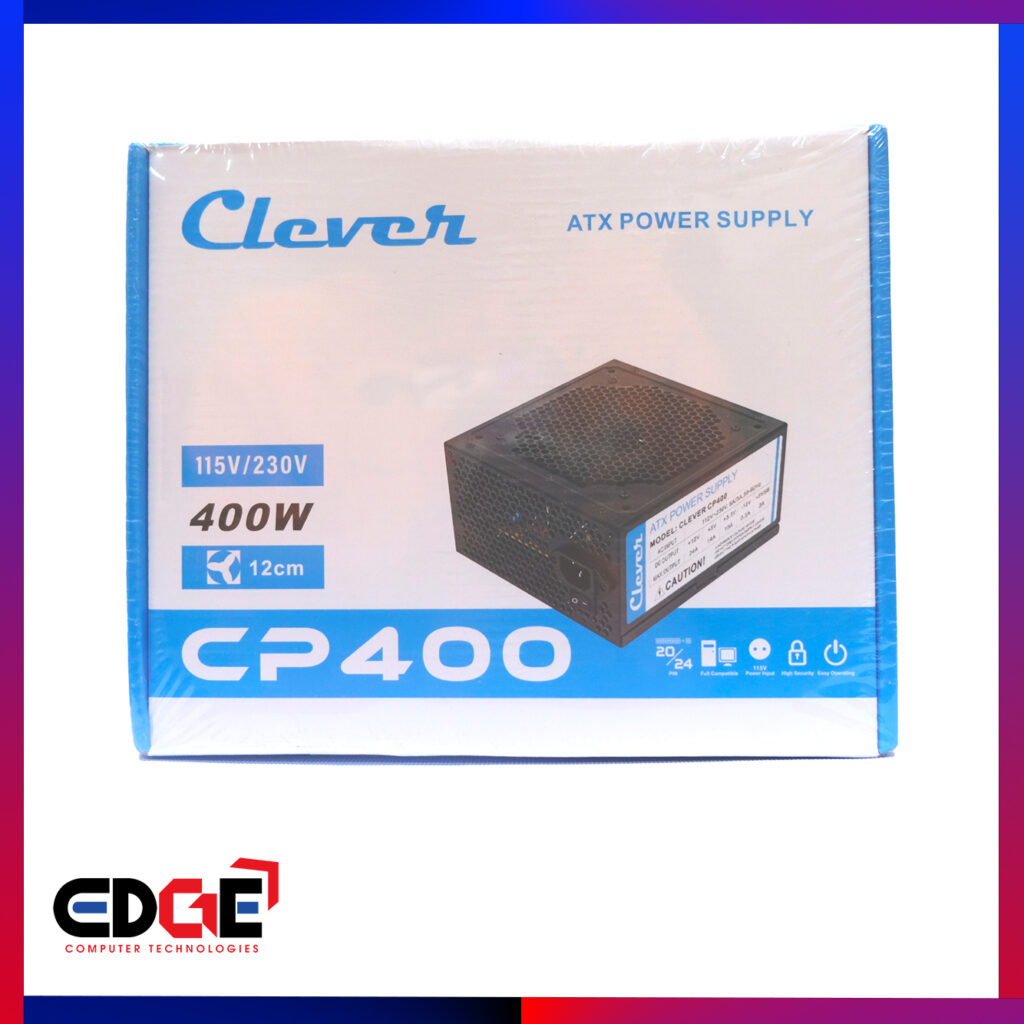 400W, CLEVER CP400 ATX PSU, Black – EDGE Computer Technologies