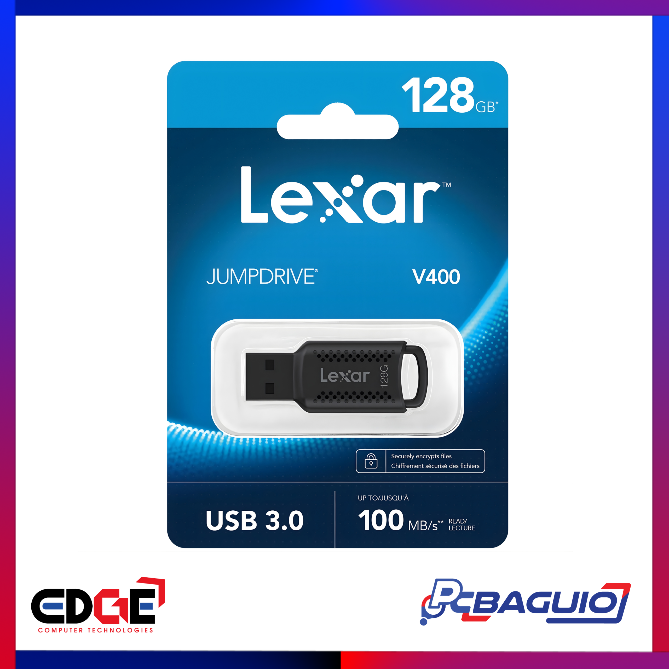 128GB, LEXAR JumpDrive V400 USB Flash Drive 1