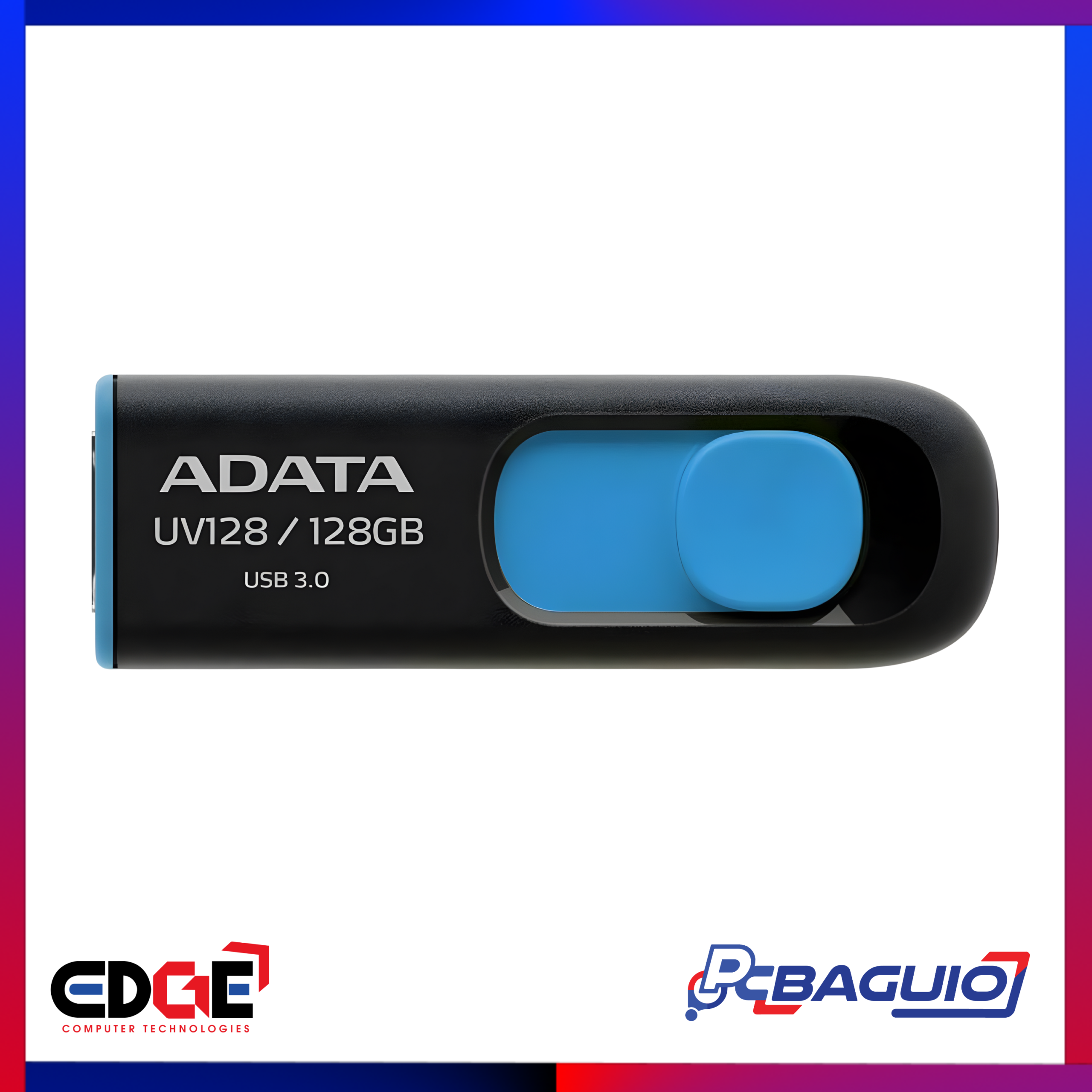 ADATA UV128 USB 3.2 Flash Drive, Black-Blue 2