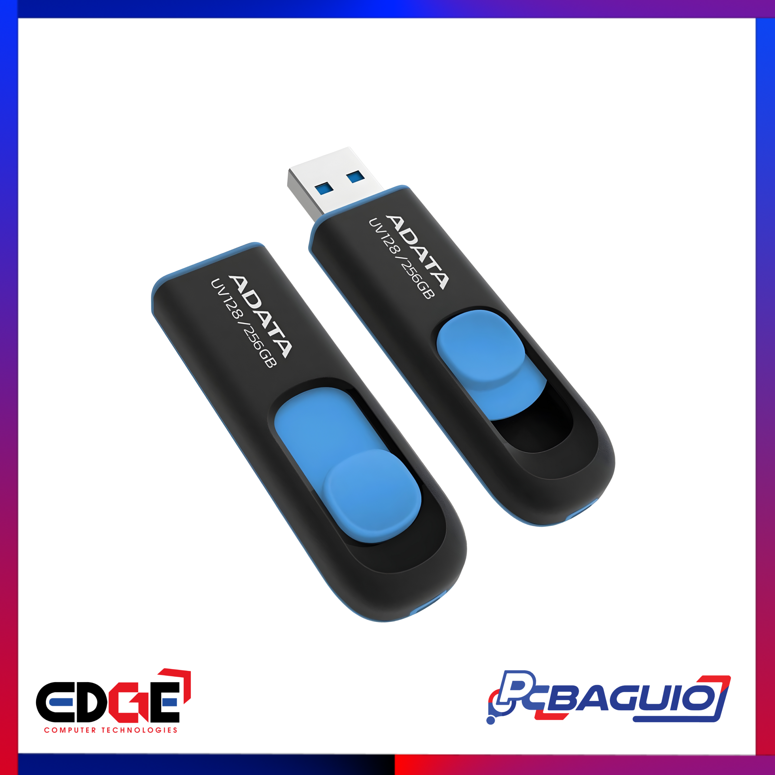 ADATA UV128 USB 3.2 Flash Drive, Black-Blue 4