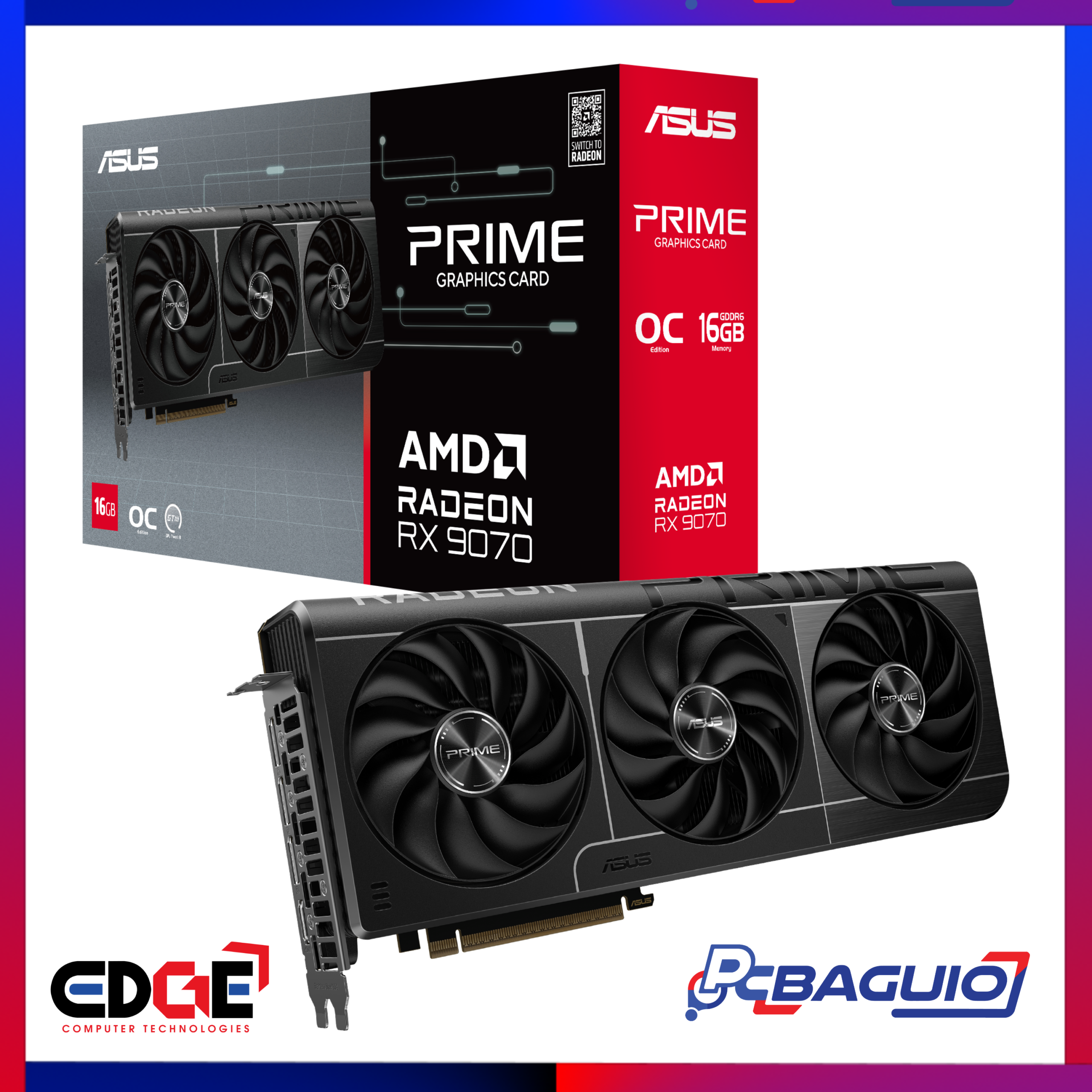 ASUS Prime RX 9070 OC Gaming GPU, 16GB GDDR6, Black 12
