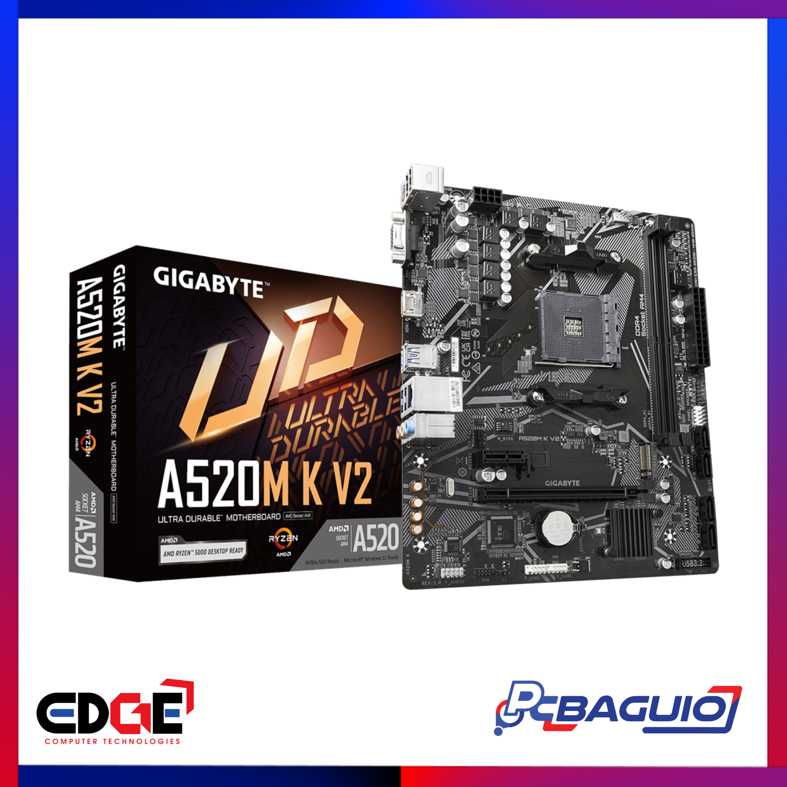 GIGABYTE A520M K V2 AMD MOBO, AM4 1