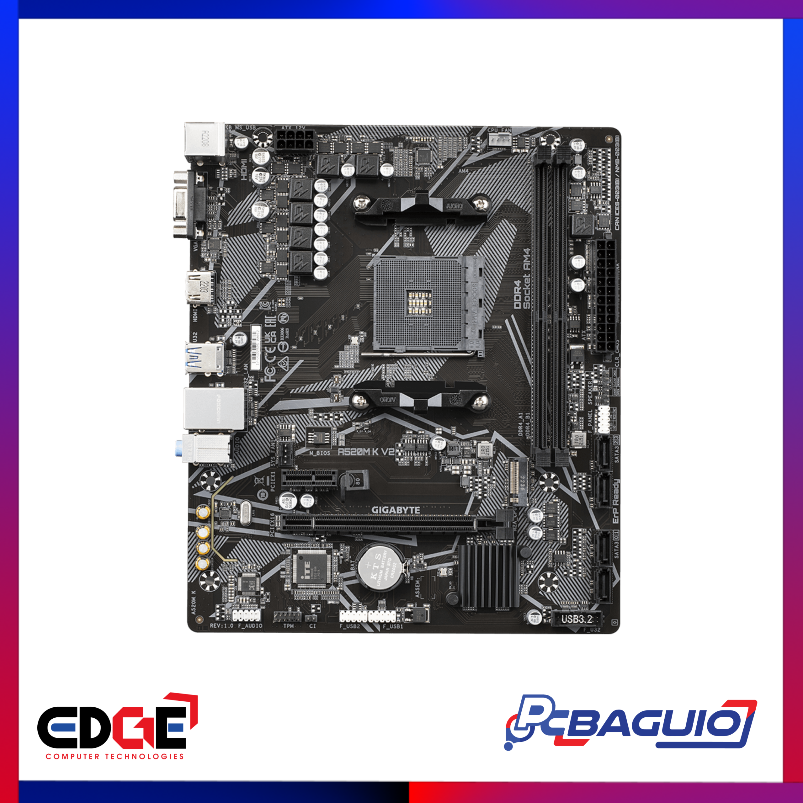 GIGABYTE A520M K V2 AMD MOBO, AM4 2