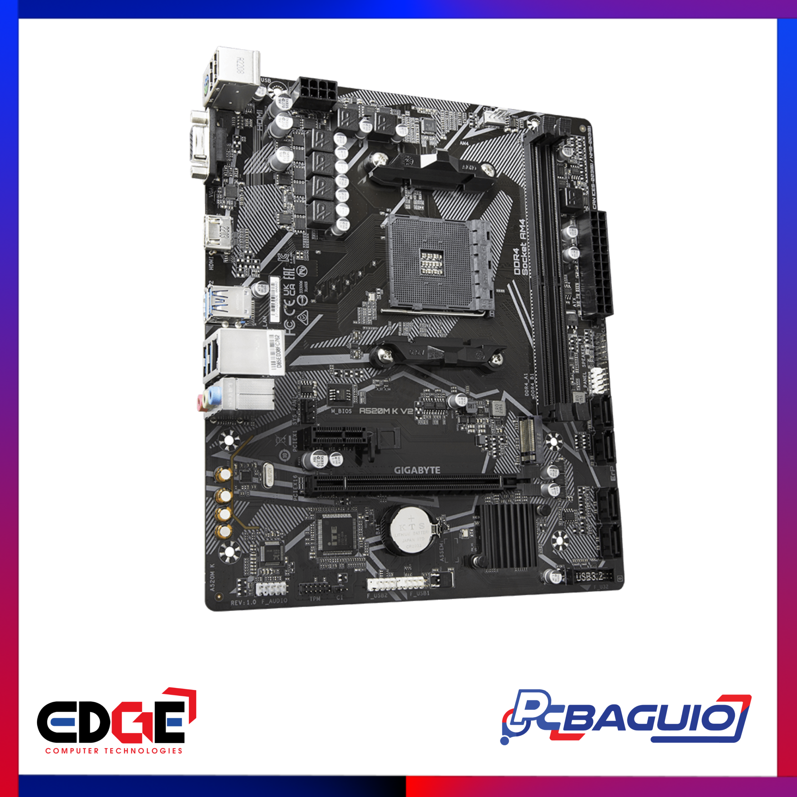 GIGABYTE A520M K V2 AMD MOBO, AM4 4