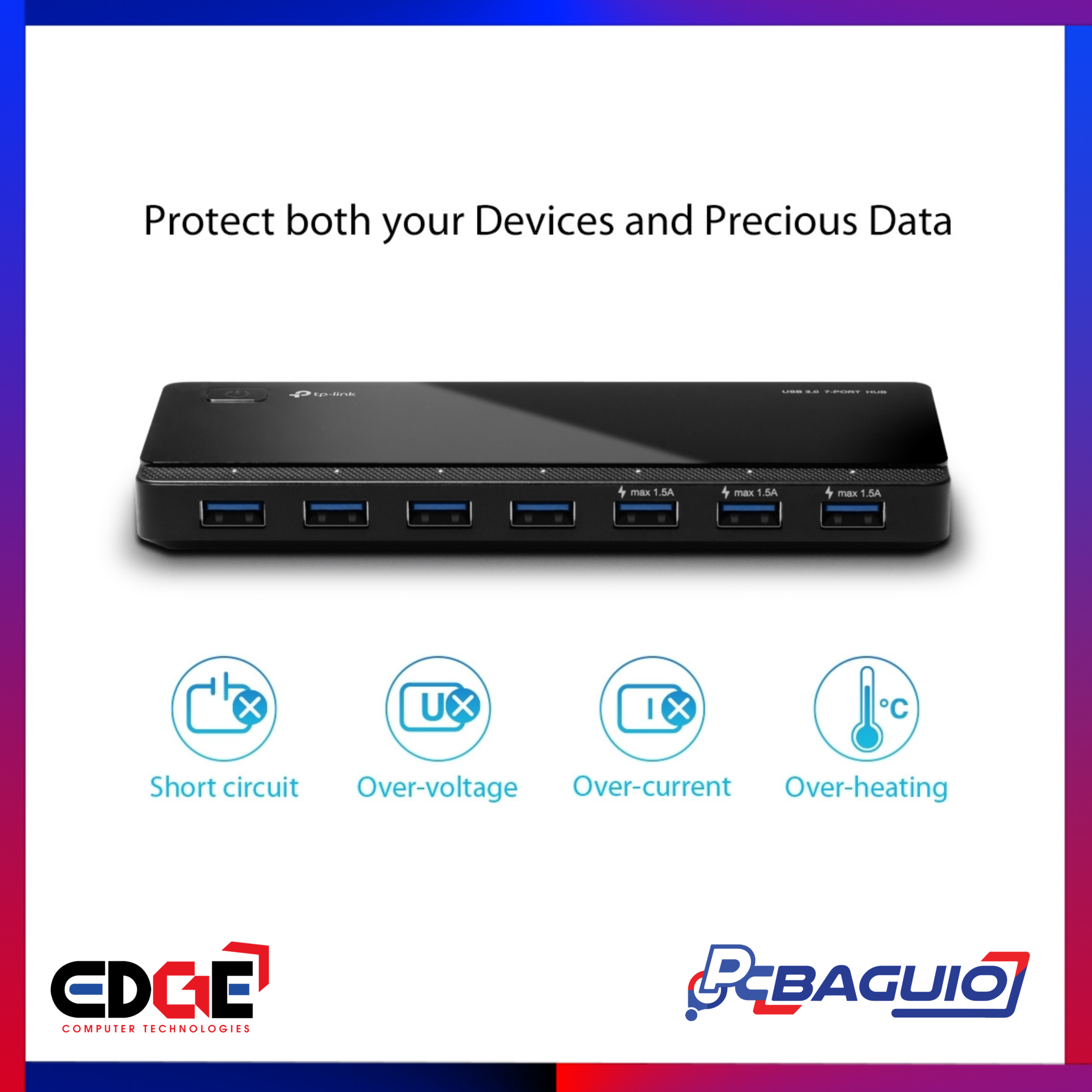 TPLINK UH700 USB 3.0 7-Port Portable USB Hub 3