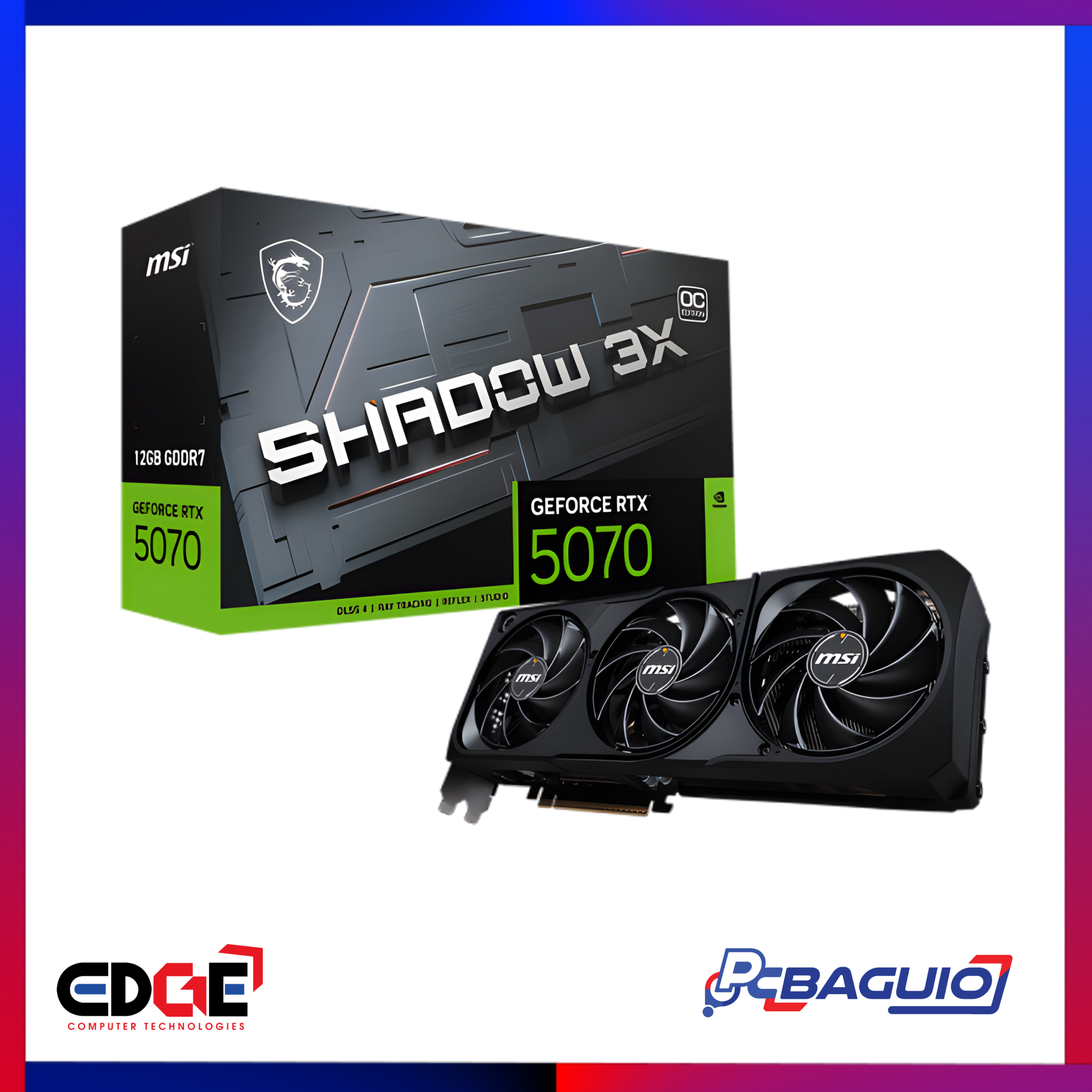 MSI RTX 5070 Shadow 3X OC GPU, 12GB