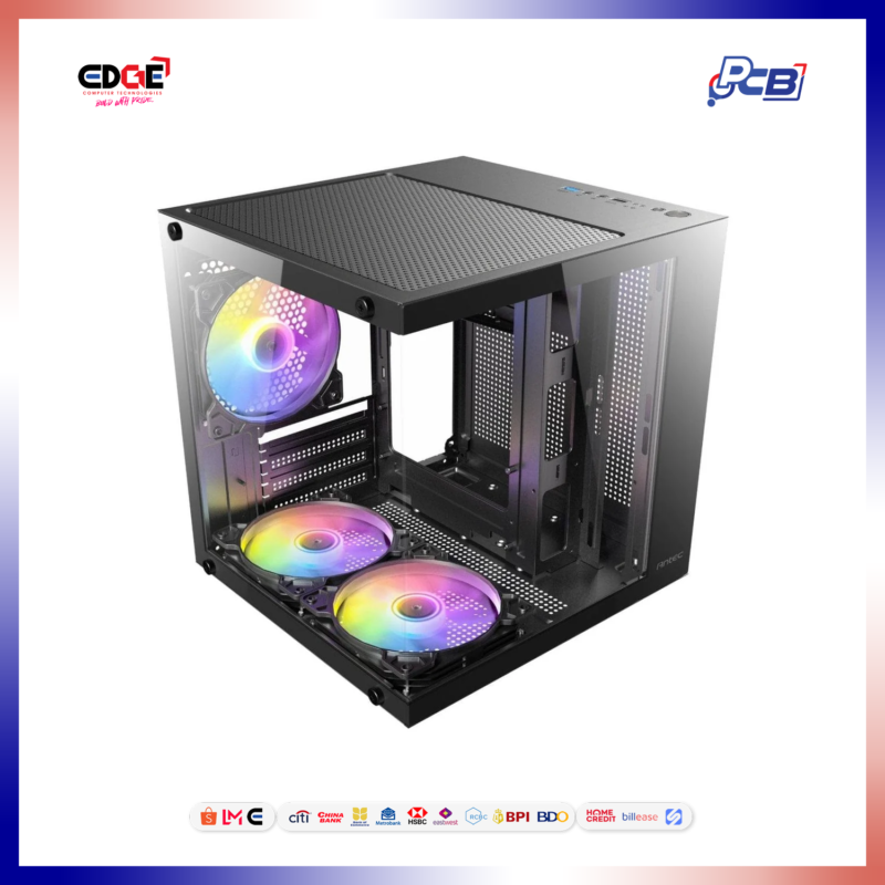 ANTEC VCX10M RGB mATX Mini Tower PC Case | High Airflow Mesh | 3 RGB ...