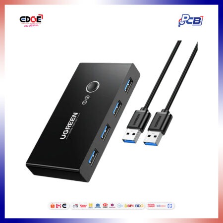 UGREEN US216, 2 In 4 Out USB 3.0 Sharing Switch Box, Black