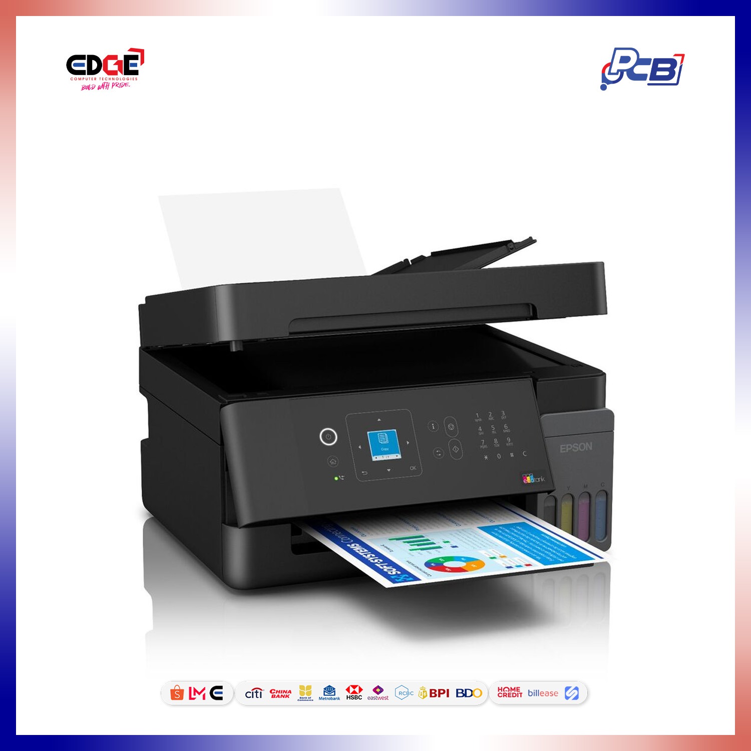 EPSON EcoTank L5390 A4 Compact Multifunction Wi-Fi Printer with Fax, ADF Printer - Image 3