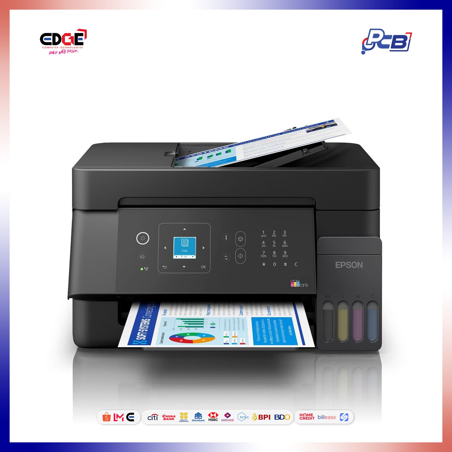 EPSON EcoTank L5390 A4 Compact Multifunction Wi-Fi Printer with Fax, ADF Printer