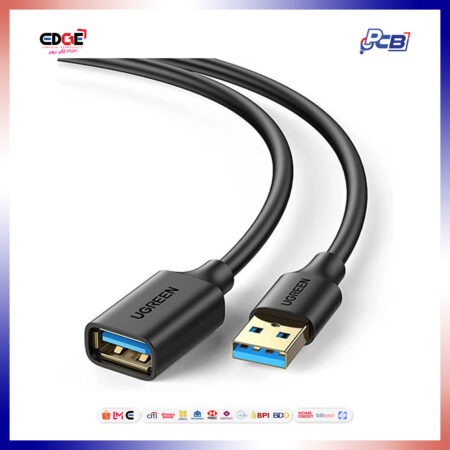3mtrs, UGREEN USB Male Extension Cable, Black