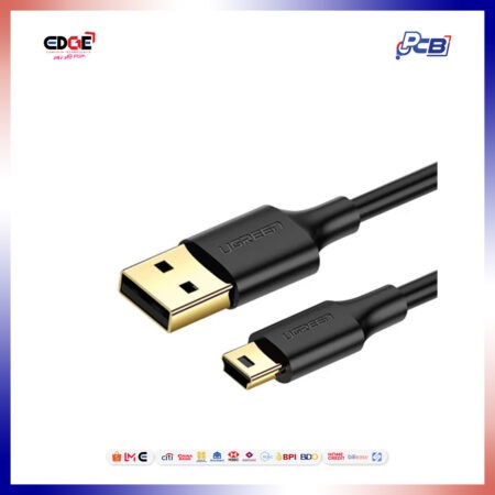 1.5mtrs, UGREEN US132/10385 USB-A to Mini 5 Pin Cable, Black