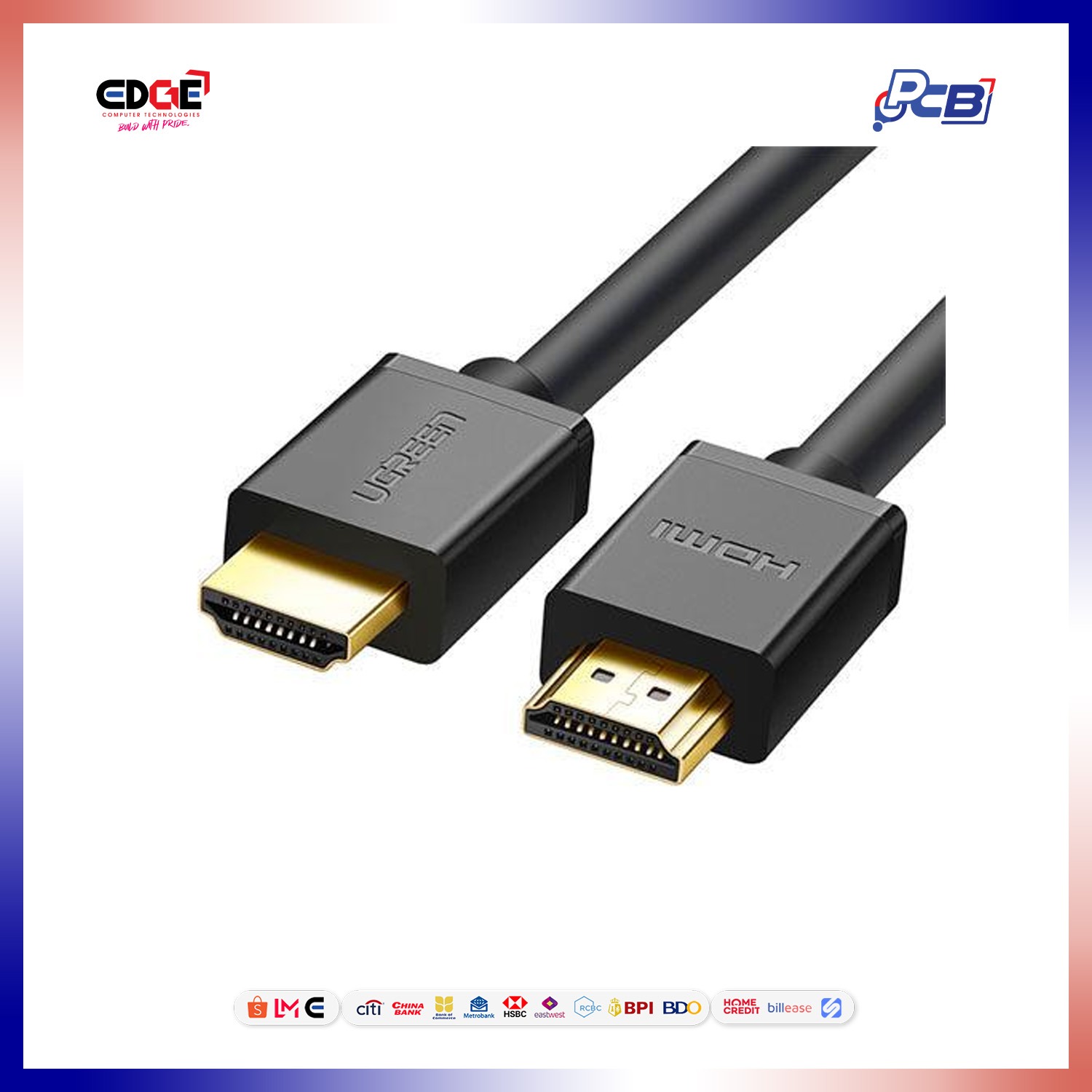 UGREEN HDMI to HDMI Cable, Black (1mtr, 3mtrs, 5mtrs)