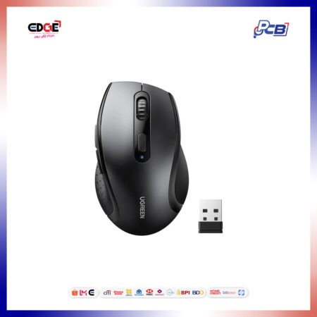 UGREEN M511/45012 Ergonomic Wireles Mouse, 1600 DPI, Black