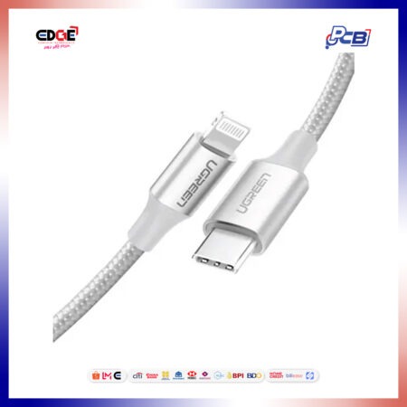2mtrs, UGREEN US304/70525 Braided USB-C Lightning Cable , Silver