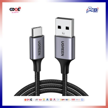1.5mtrs, UGREEN US28860127 USB-A 2.0 to USB-C Charging Cable , Black