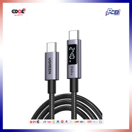 1mtr, UGREEN L530/65866 240W USB-C to USB-C PD Charging Cable, Black