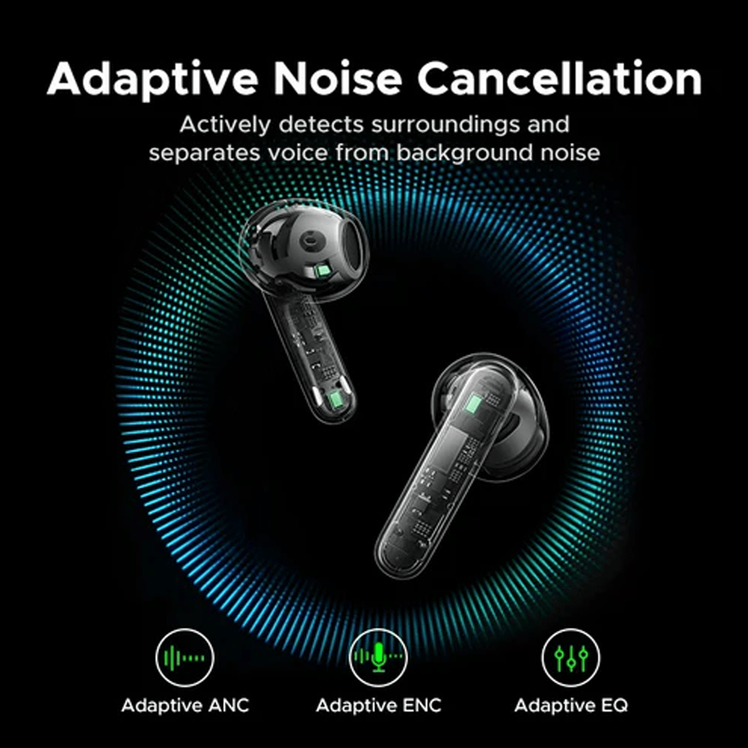 UGREEN LightBuds Magic WS216/65386 Hybrid Active Noise-Cancelling Earbuds, White - Image 13
