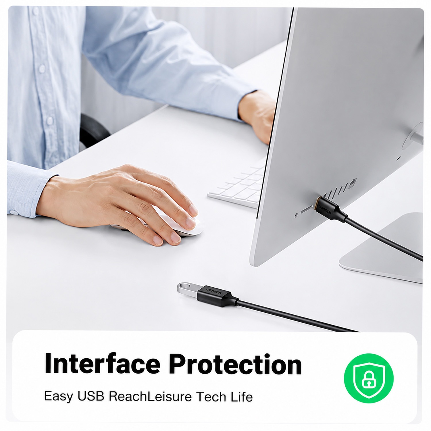 3mtrs, UGREEN USB Male Extension Cable, Black - Image 4