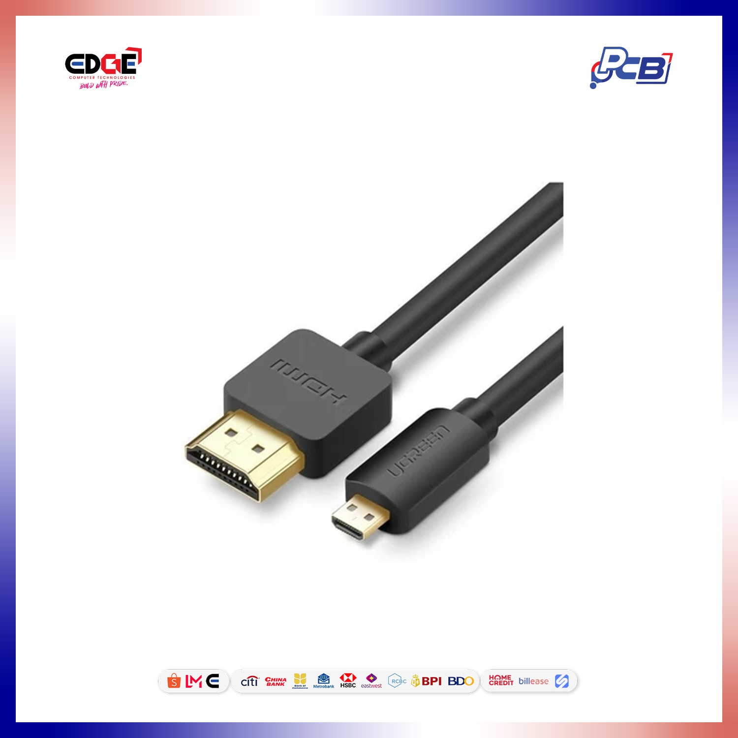 2mtrs, UGREEN HD127/30103 Mircro HDMI to HDMI Cable, Black - Image 2