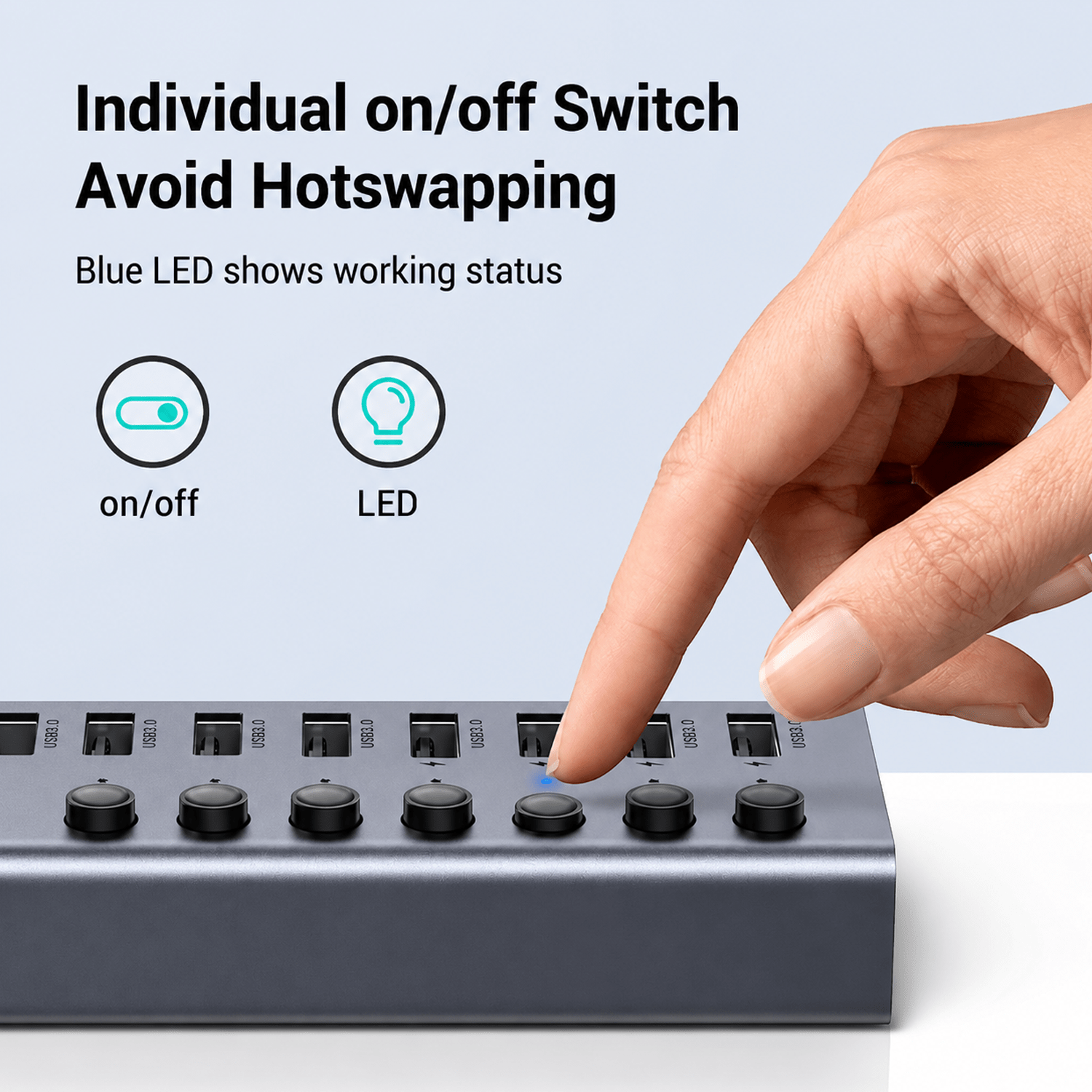 UGREEN CM481/90305 USB-C 3.0 7 Port USB Hub, Gray - Image 6