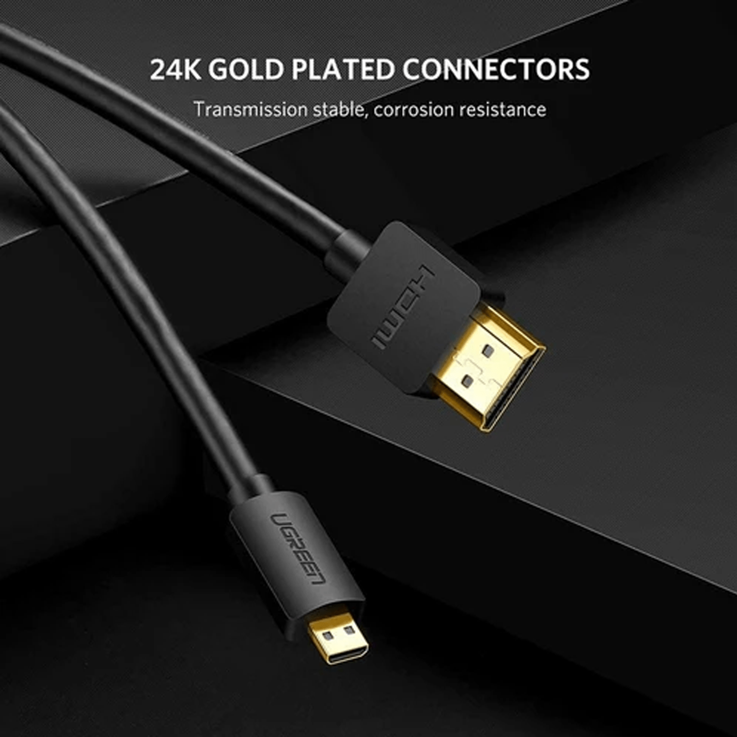 2mtrs, UGREEN HD127/30103 Mircro HDMI to HDMI Cable, Black - Image 6