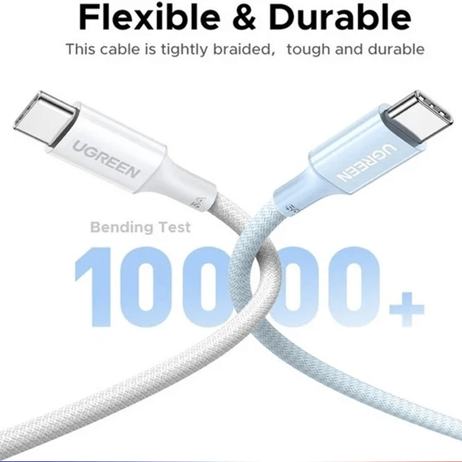 2mtrs, UGREEN L502/65250 100W USB-C to USB-C PD Fast Charging Cable, Black - Image 3