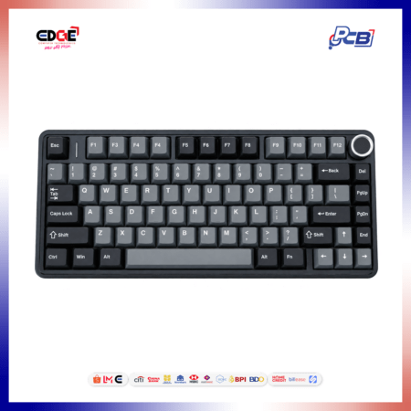 AULA F75 Gaming Mechanical Keyboard, 3 in 1 Hot-Swappable, RGB Gasket, Milk White Switch, Two Tone Keycaps, Black Panel, Black & Dark Grey