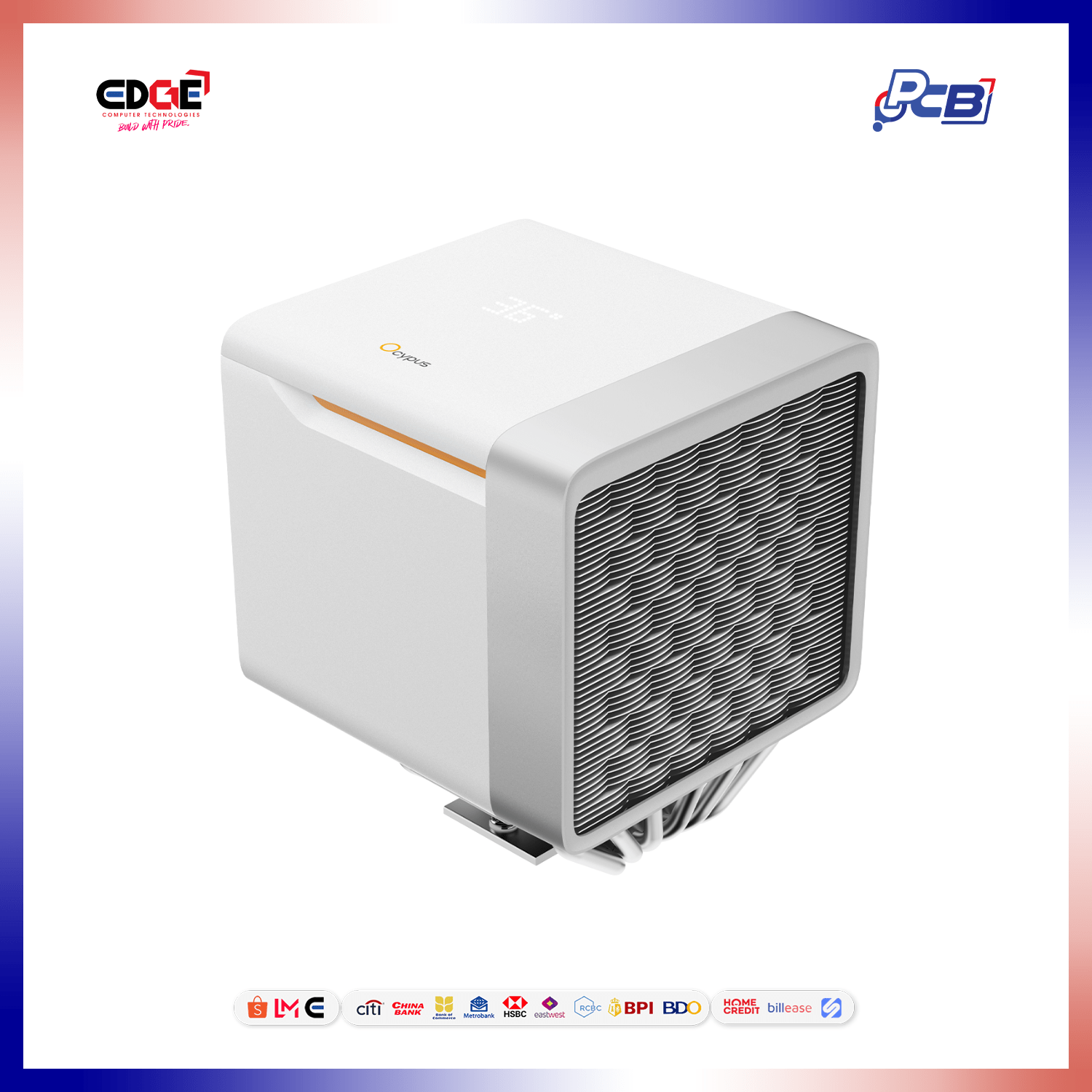 OCYPUS Delta A62 EXS CPU Cooler, 120mm, 4 Pin PWM, 600-1800rpm, (Black, White) - Image 3