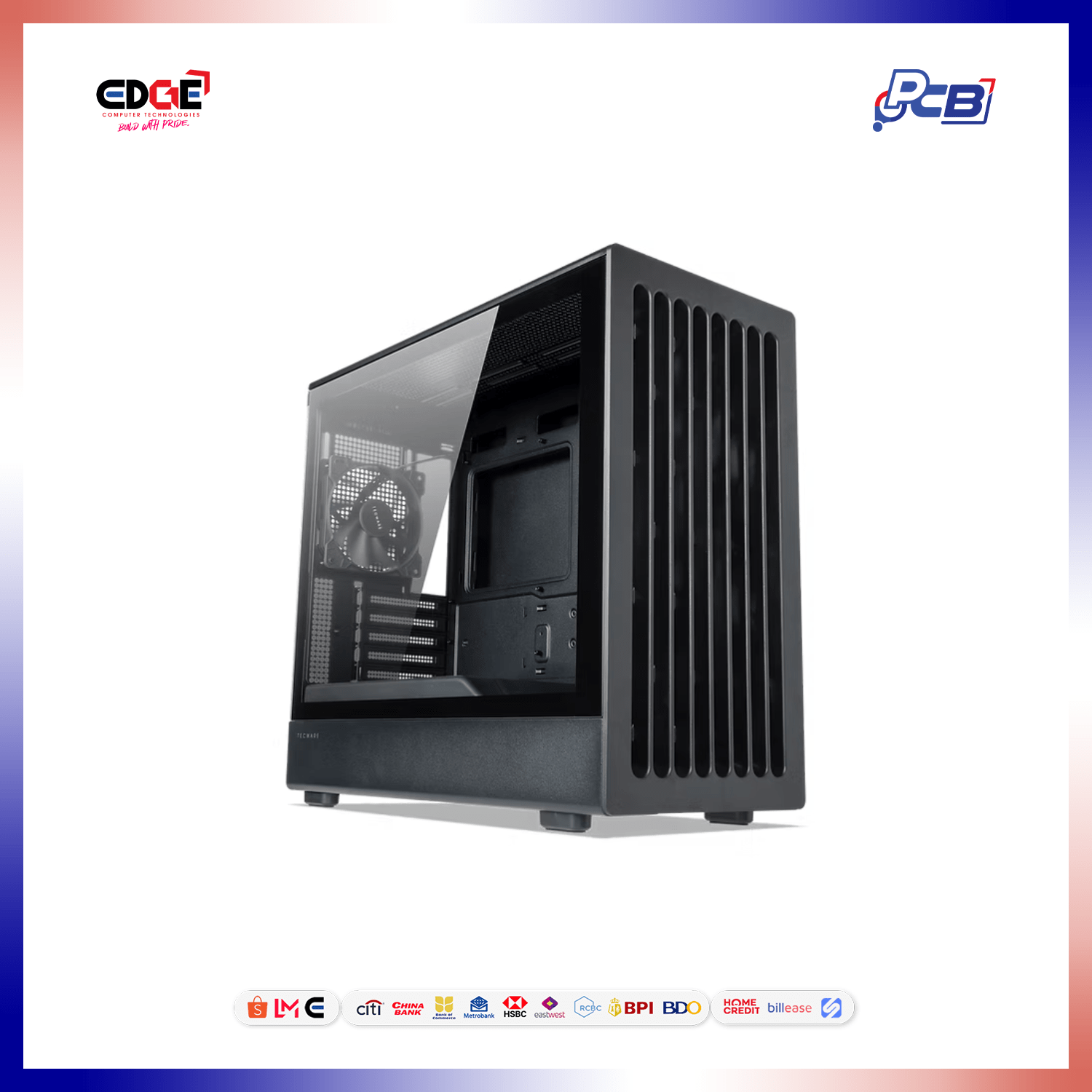 TECWARE Titan M TG PC Chassis, TWCA-TITANM-BK, 3*120mm Non-ARGB Fans, Black - Image 2
