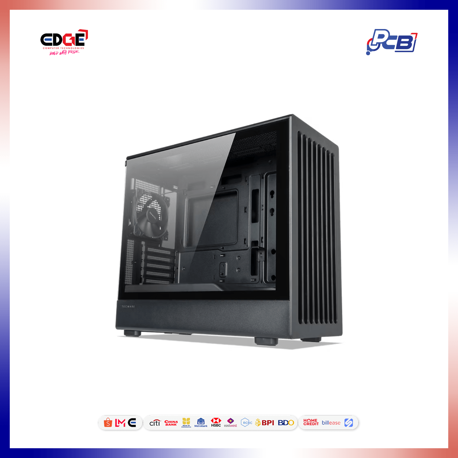 TECWARE Titan M TG PC Chassis, TWCA-TITANM-BK, 3*120mm Non-ARGB Fans, Black - Image 3