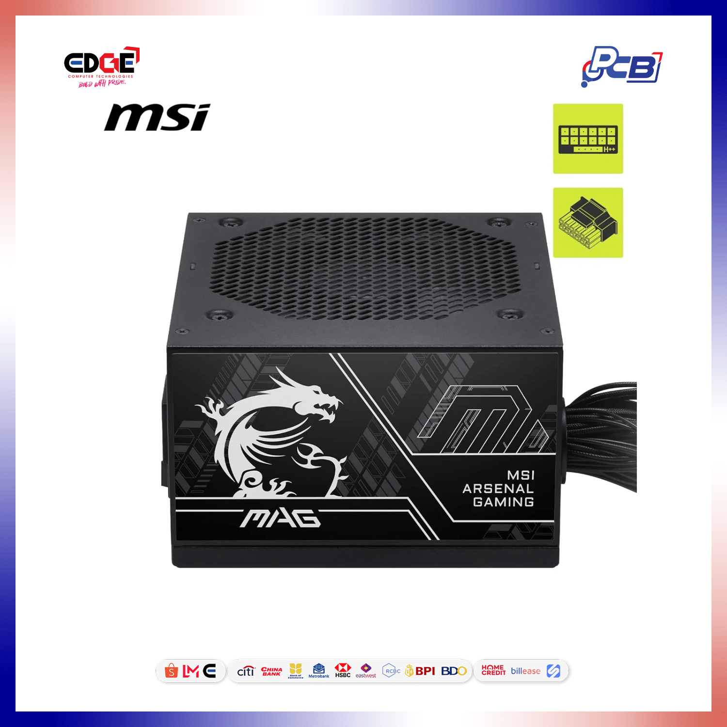 750W, MSI MAG A750BN PClE5 III PSU, 80+ Bronze - Image 2
