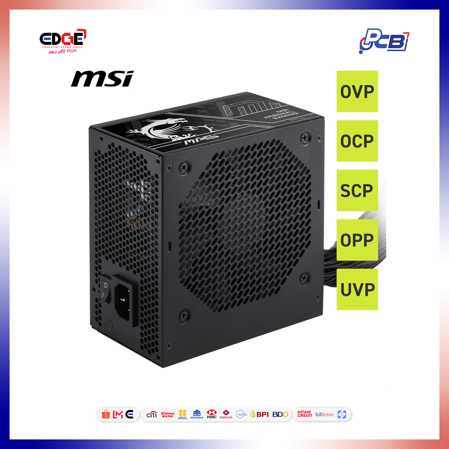 750W, MSI MAG A750BN PClE5 III PSU, 80+ Bronze - Image 3