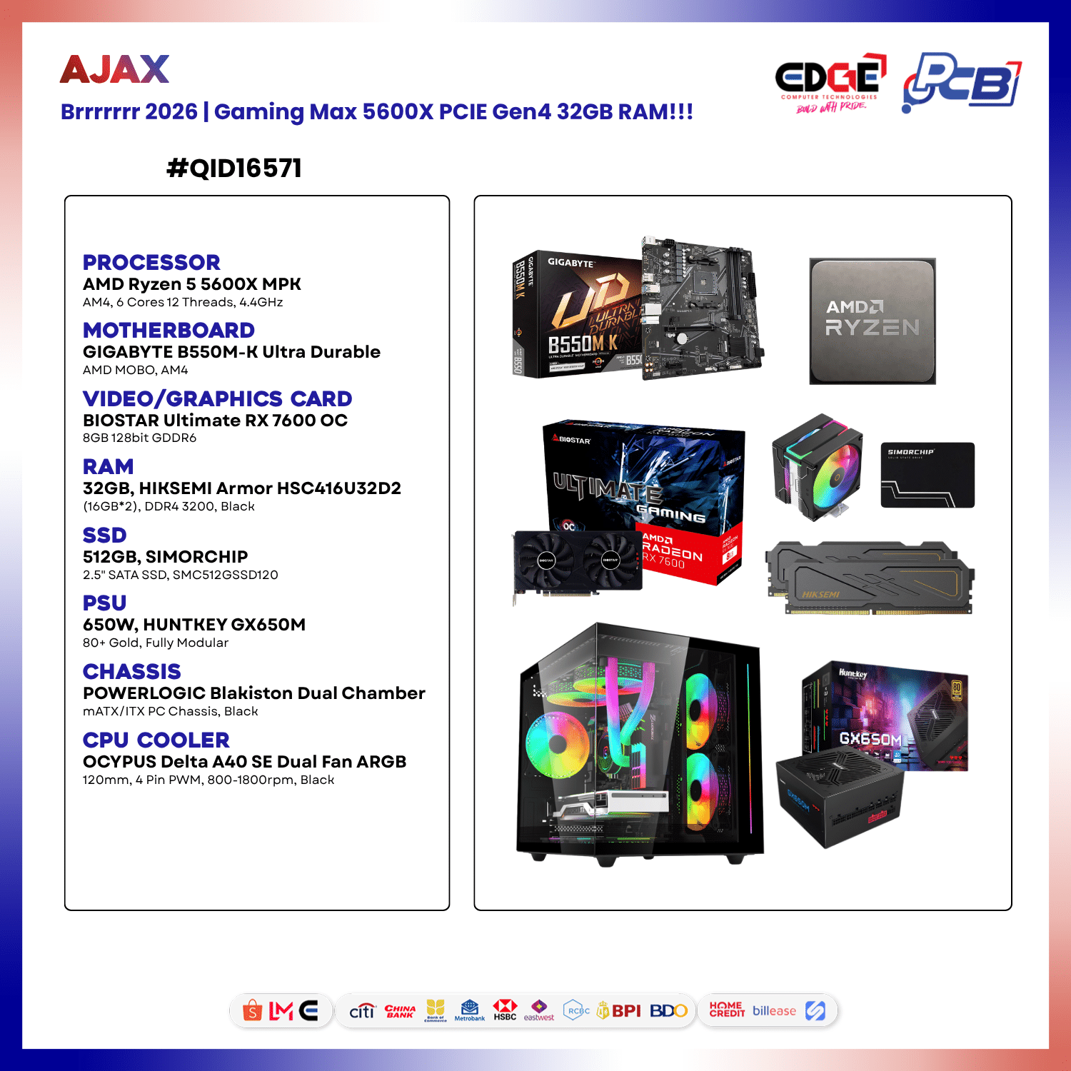 QID-16571 | AJAX | Brrrrrr 2026 | Gaming Max 5600X PCIE Gen4 32GB RAM!!!