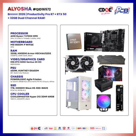 QID-16572 | ALYOSHA | Brrrrrr 2026 | Productivity Pro R7 + RTX 50 + 32GB Dual Channel RAM!