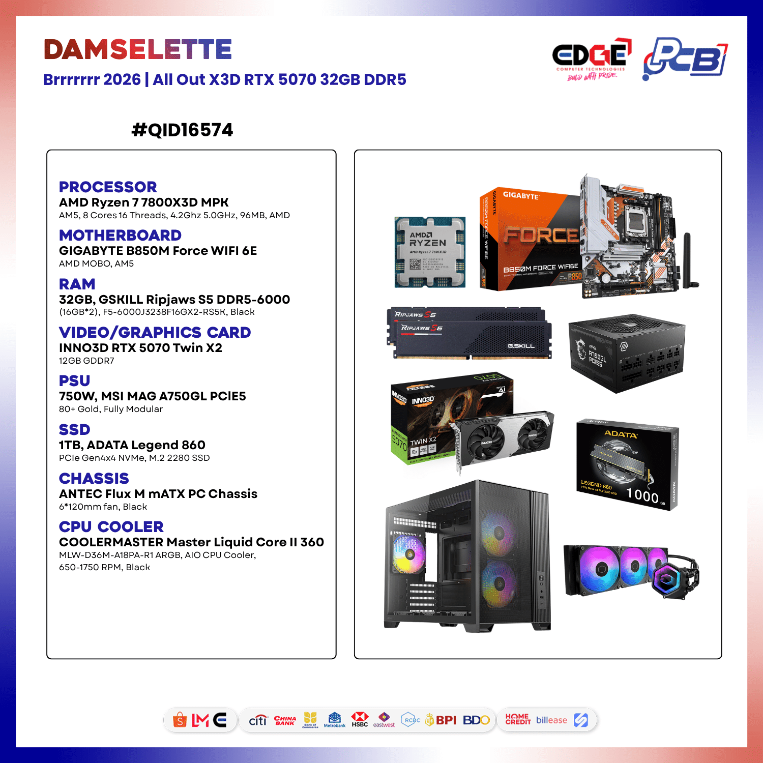 QID-16574 | DAMSELETTE | Brrrrrr 2026 | All Out X3D RTX 5070 32GB DDR5