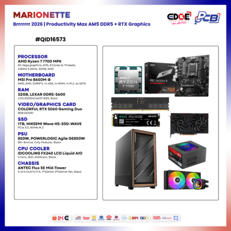 QID-16573 | MARIONETTE | Brrrrrr 2026 | Productivity Max AM5 DDR5 + RTX Graphics