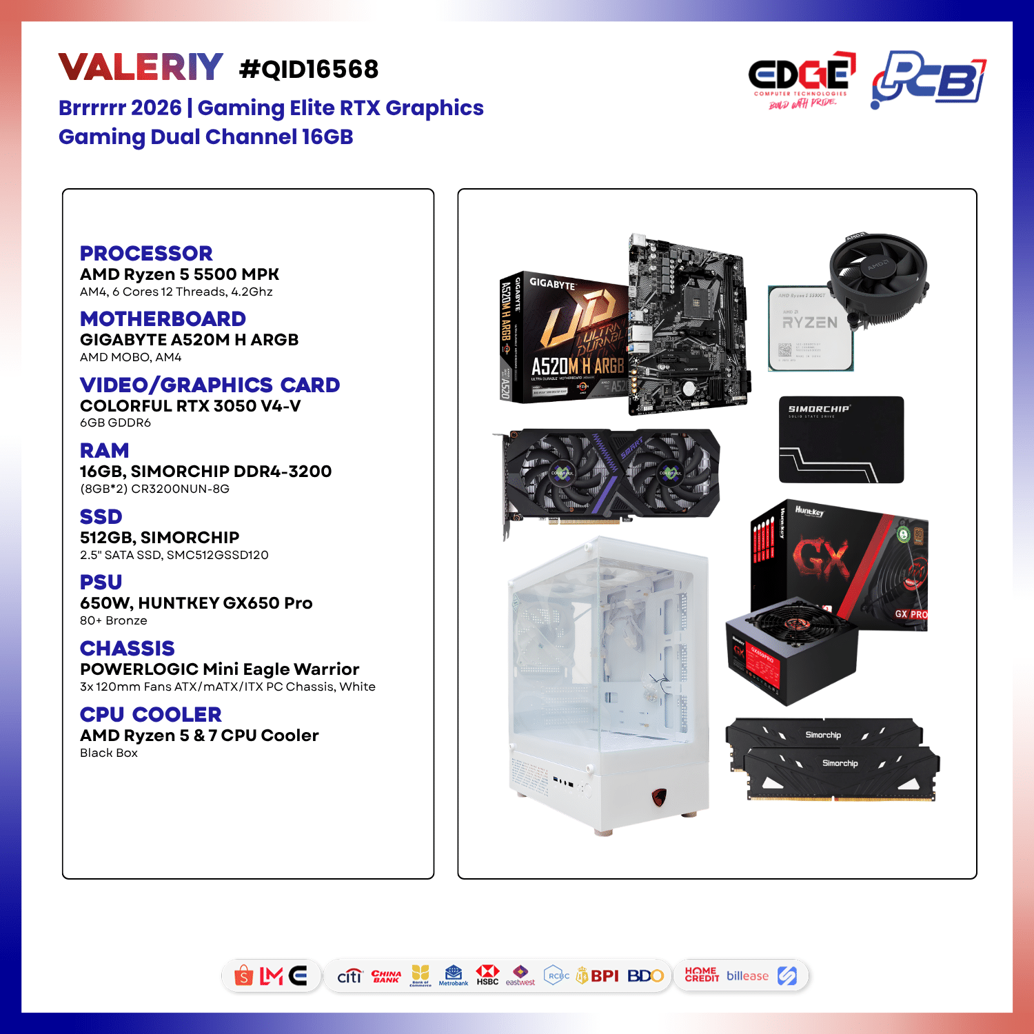 QID-16568 | VALERIY | Brrrrrr 2026 | Gaming Elite RTX Graphics Gaming Dual Channel 16GB